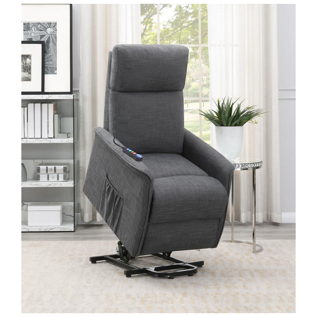 Herrera Power Lift Recliner with Wired Remote Charcoal 609406P