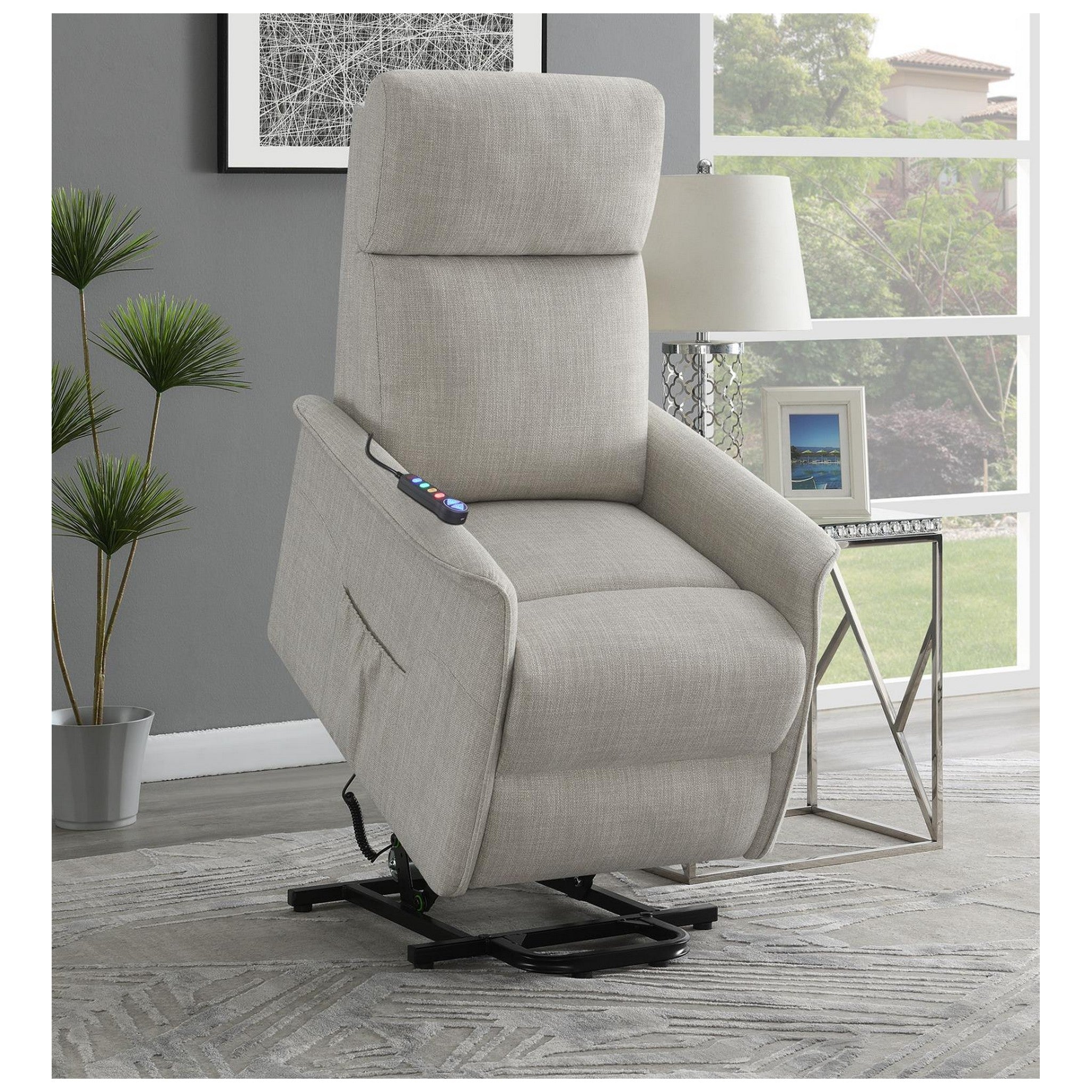 Herrera Power Lift Recliner with Wired Remote Beige 609407P