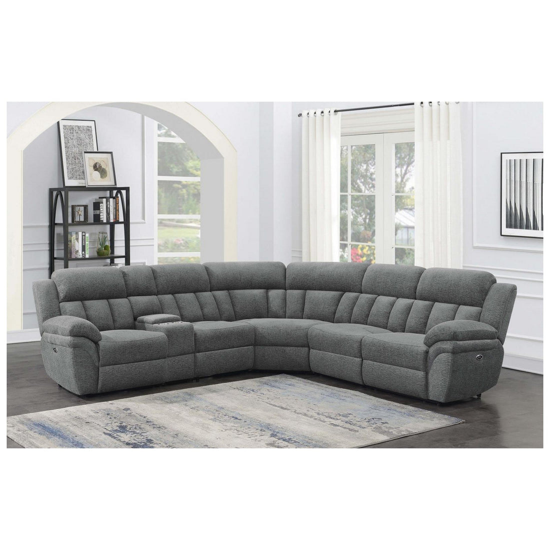 Bahrain 6-piece Upholstered Power Sectional Charcoal 609540P