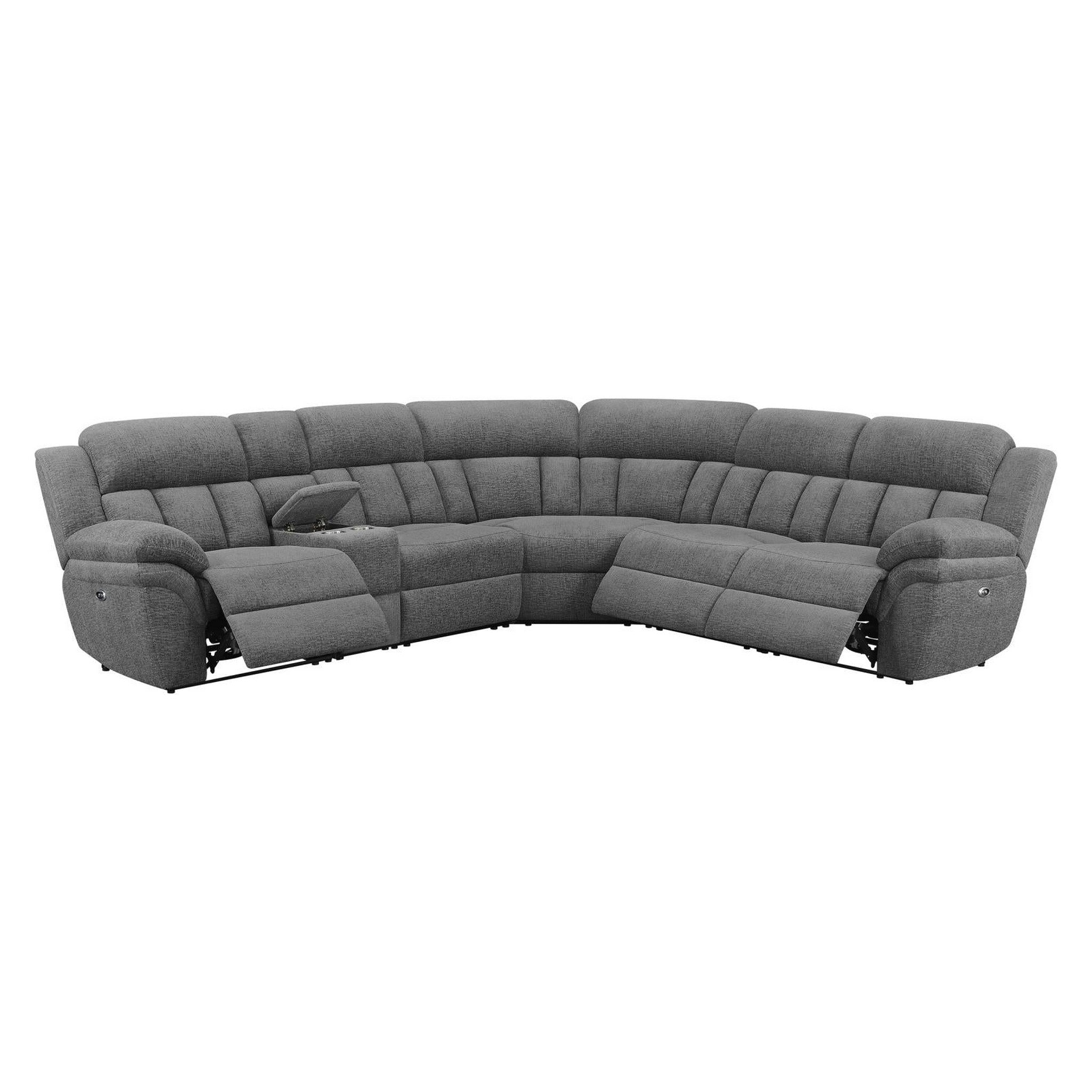 Bahrain 6-piece Upholstered Power Sectional Charcoal 609540P