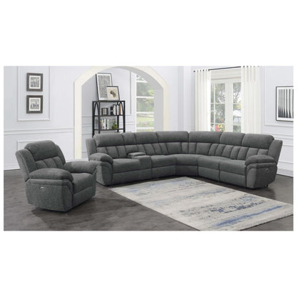 Bahrain 6-piece Upholstered Power Sectional Charcoal 609540P