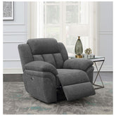 Bahrain Upholstered Power Glider Recliner Charcoal 609543P