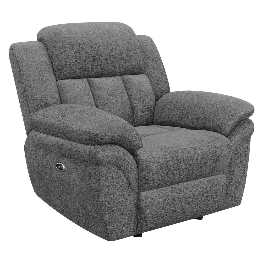 Bahrain Upholstered Power Glider Recliner Charcoal 609543P