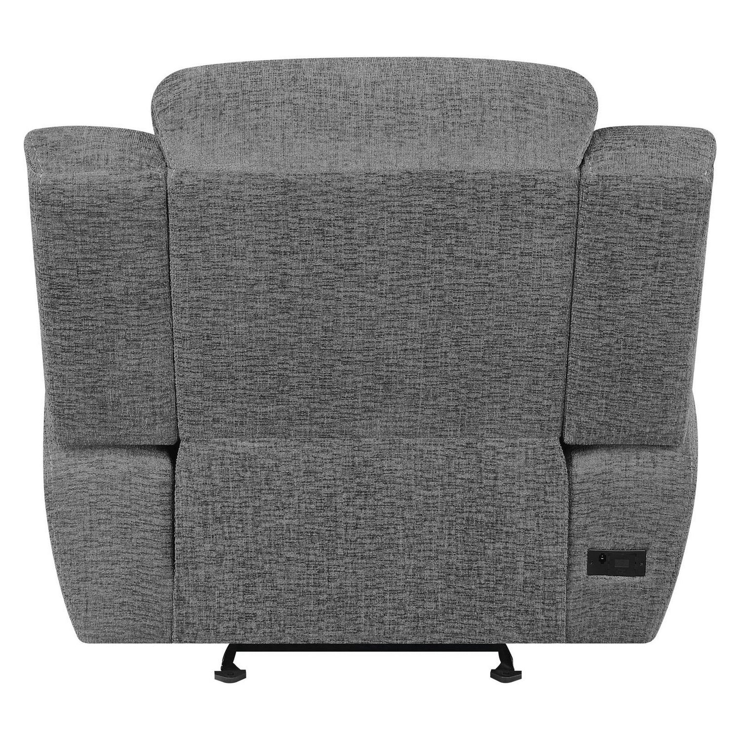 Bahrain Upholstered Power Glider Recliner Charcoal 609543P
