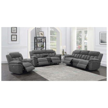 Bahrain Upholstered Power Glider Recliner Charcoal 609543P