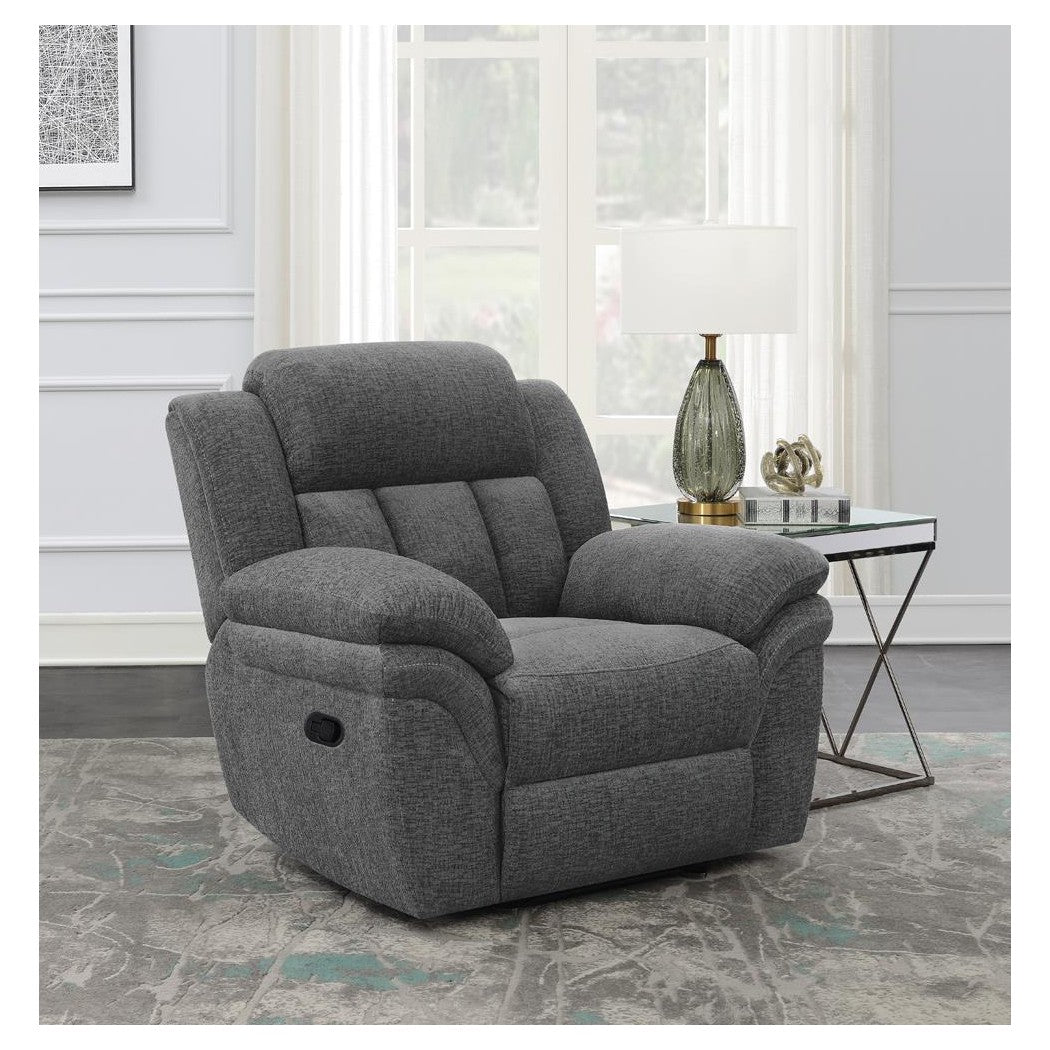 Bahrain Upholstered Glider Recliner Charcoal 609543