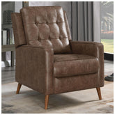 Davidson Upholstered Tufted Push Back Recliner Brown 609566