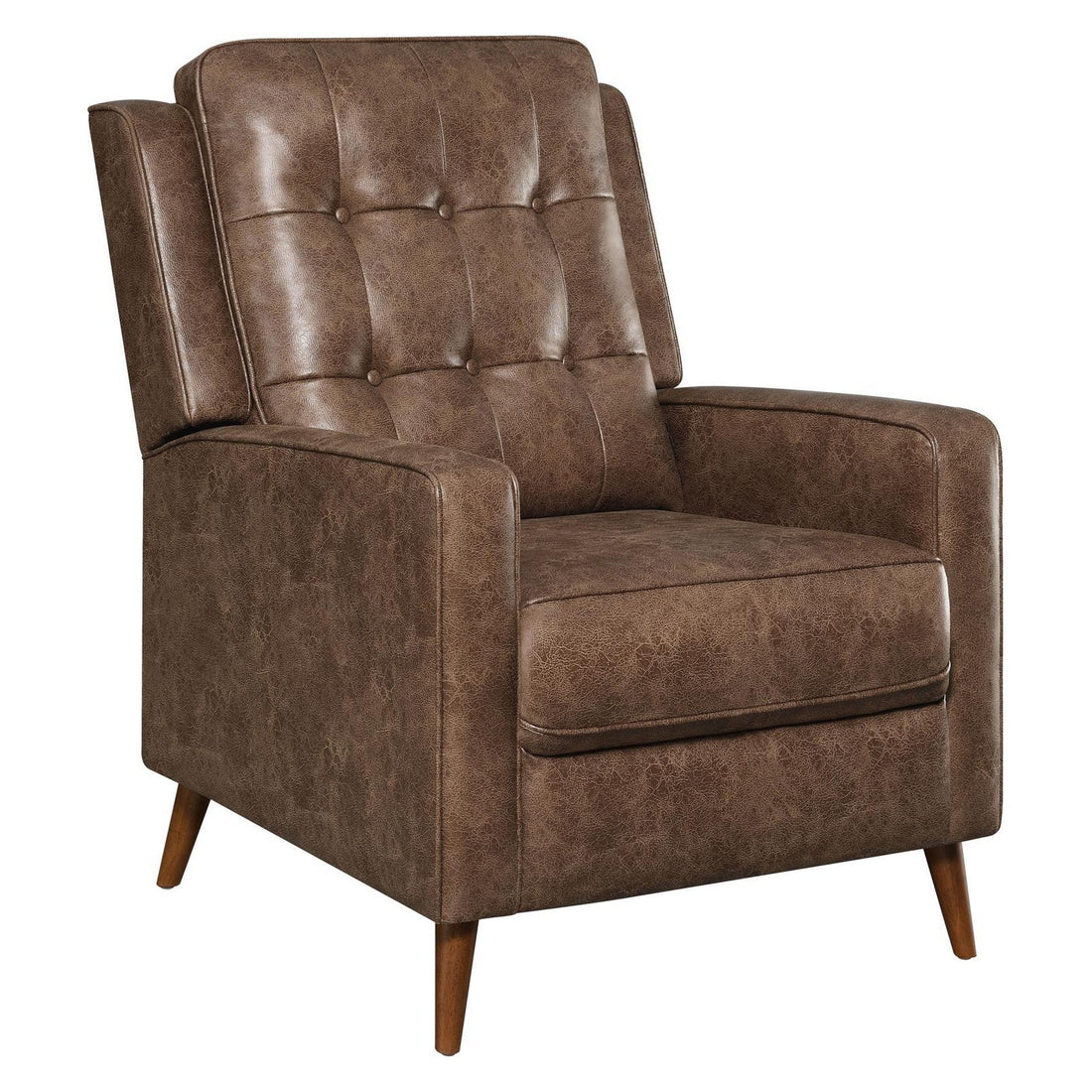 Davidson Upholstered Tufted Push Back Recliner Brown 609566