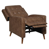 Davidson Upholstered Tufted Push Back Recliner Brown 609566