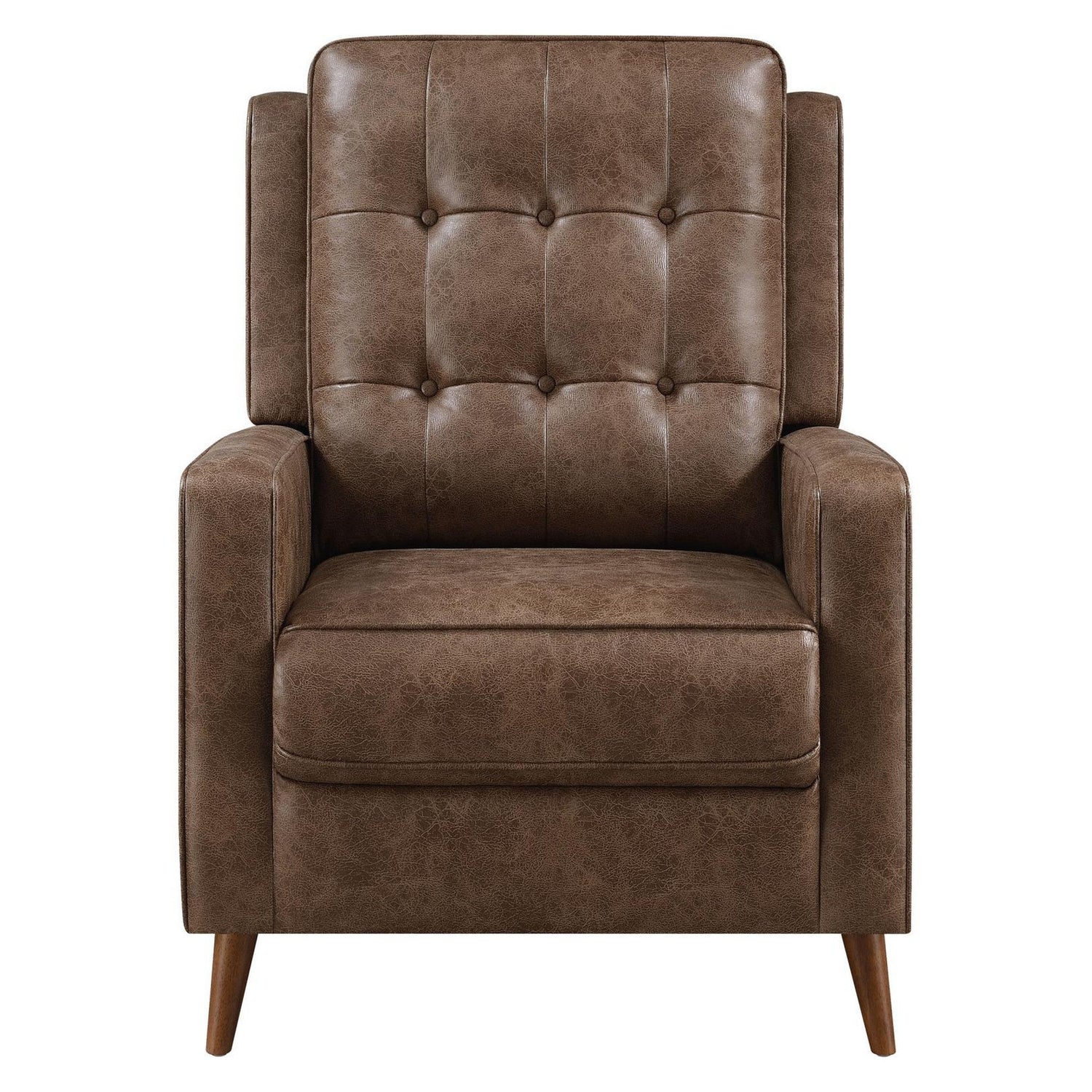 Davidson Upholstered Tufted Push Back Recliner Brown 609566