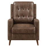 Davidson Upholstered Tufted Push Back Recliner Brown 609566