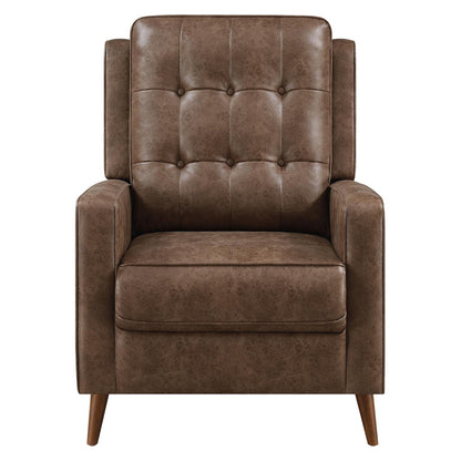 Davidson Upholstered Tufted Push Back Recliner Brown 609566