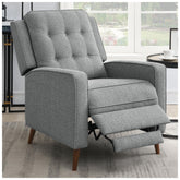 Davidson Upholstered Tufted Push Back Recliner Grey 609567