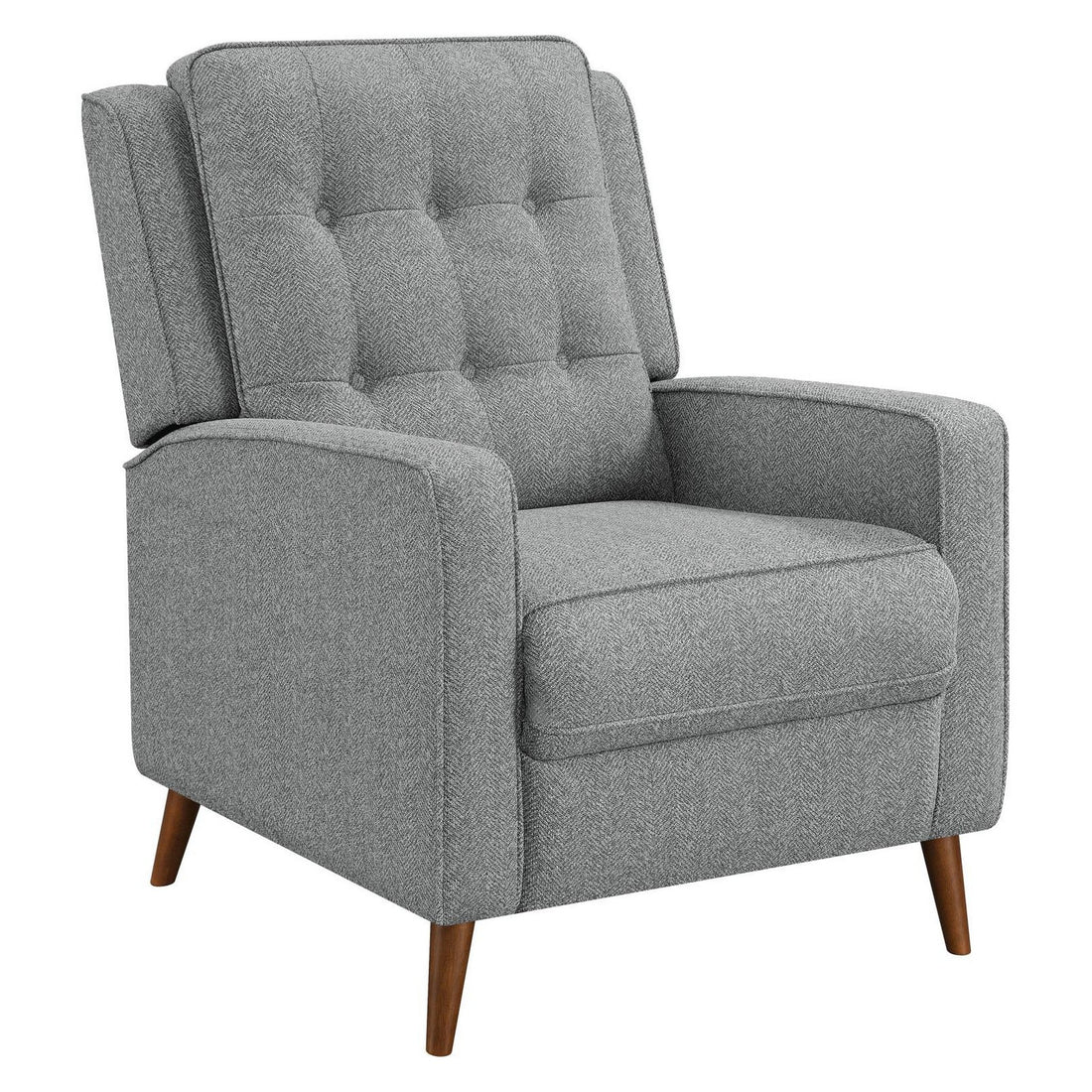 Davidson Upholstered Tufted Push Back Recliner Grey 609567