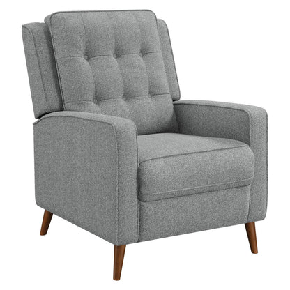 Davidson Upholstered Tufted Push Back Recliner Grey 609567