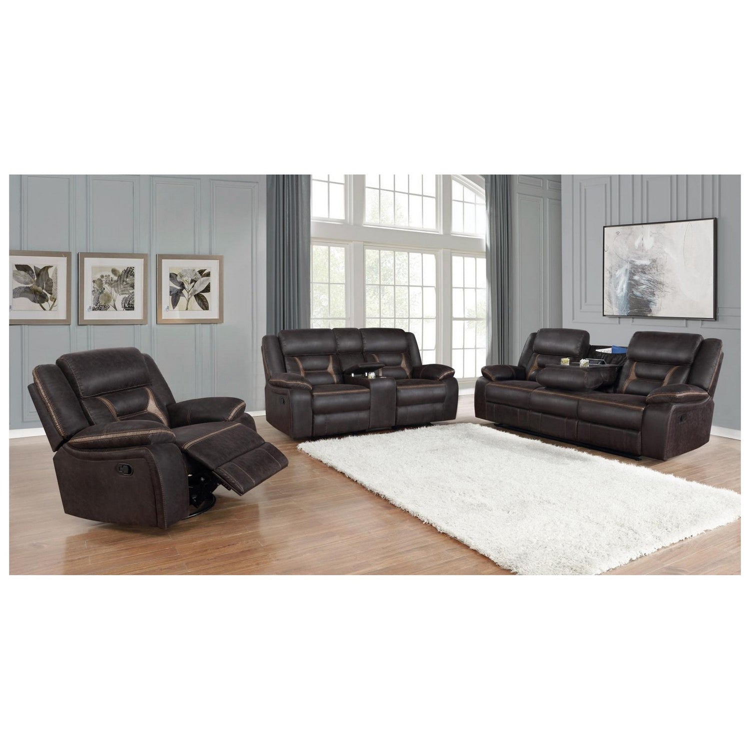 Greer Upholstered Tufted Back Motion Sofa 651354