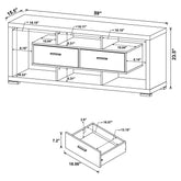 Darien 2-drawer Rectangular TV Console White 700113