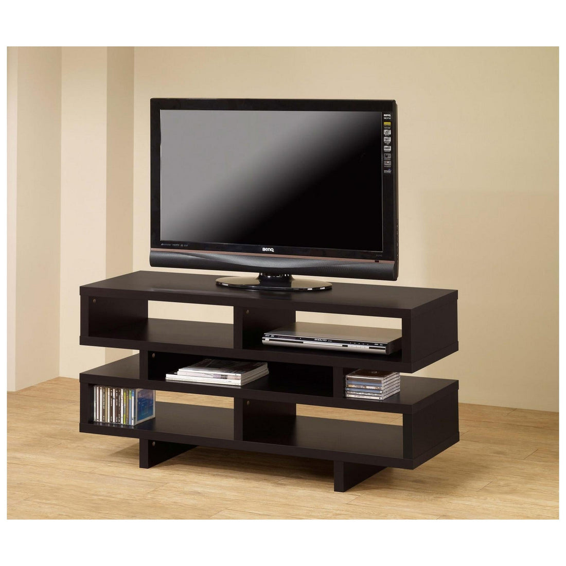 Parker TV Console with 5 Open Compartments Cappuccino 700720