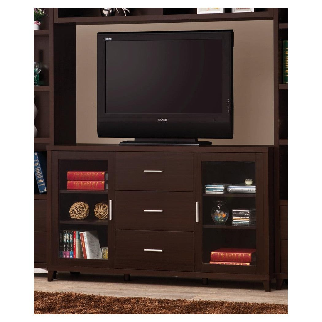 Lewes 2-door TV Stand with Adjustable Shelves Cappuccino 700881