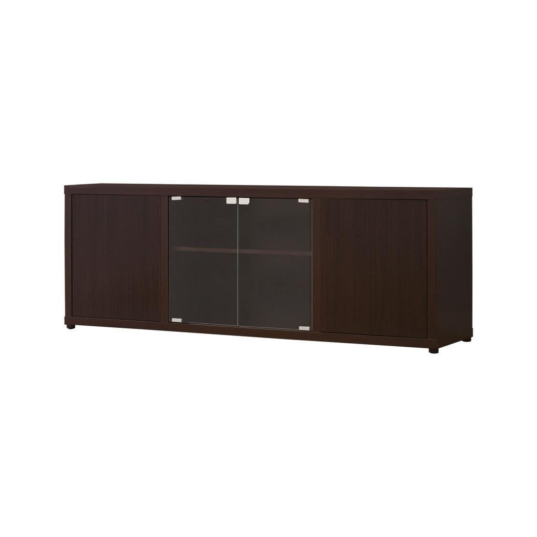 Ames Rectangular TV Console with Magnetic-push Doors Cappuccino 700886