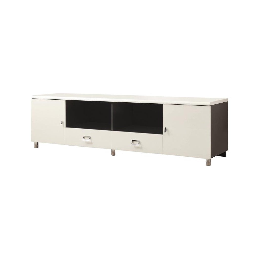 Burkett 2-drawer TV Console White and Grey 700910