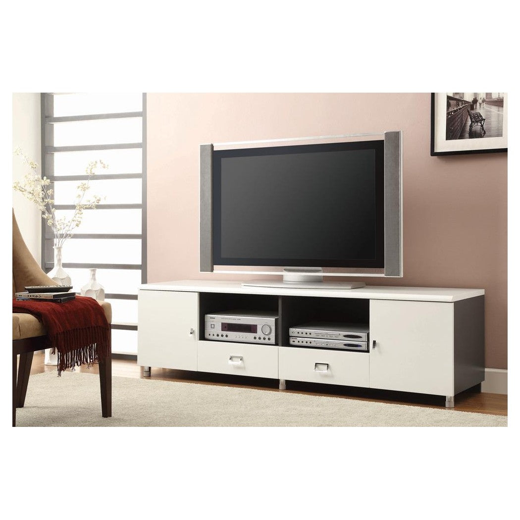 Burkett 2-drawer TV Console White and Grey 700910