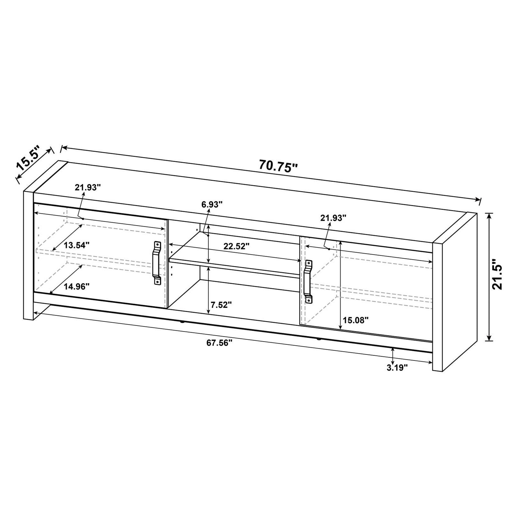 Hays 2-door TV Console Grey Driftwood 701025