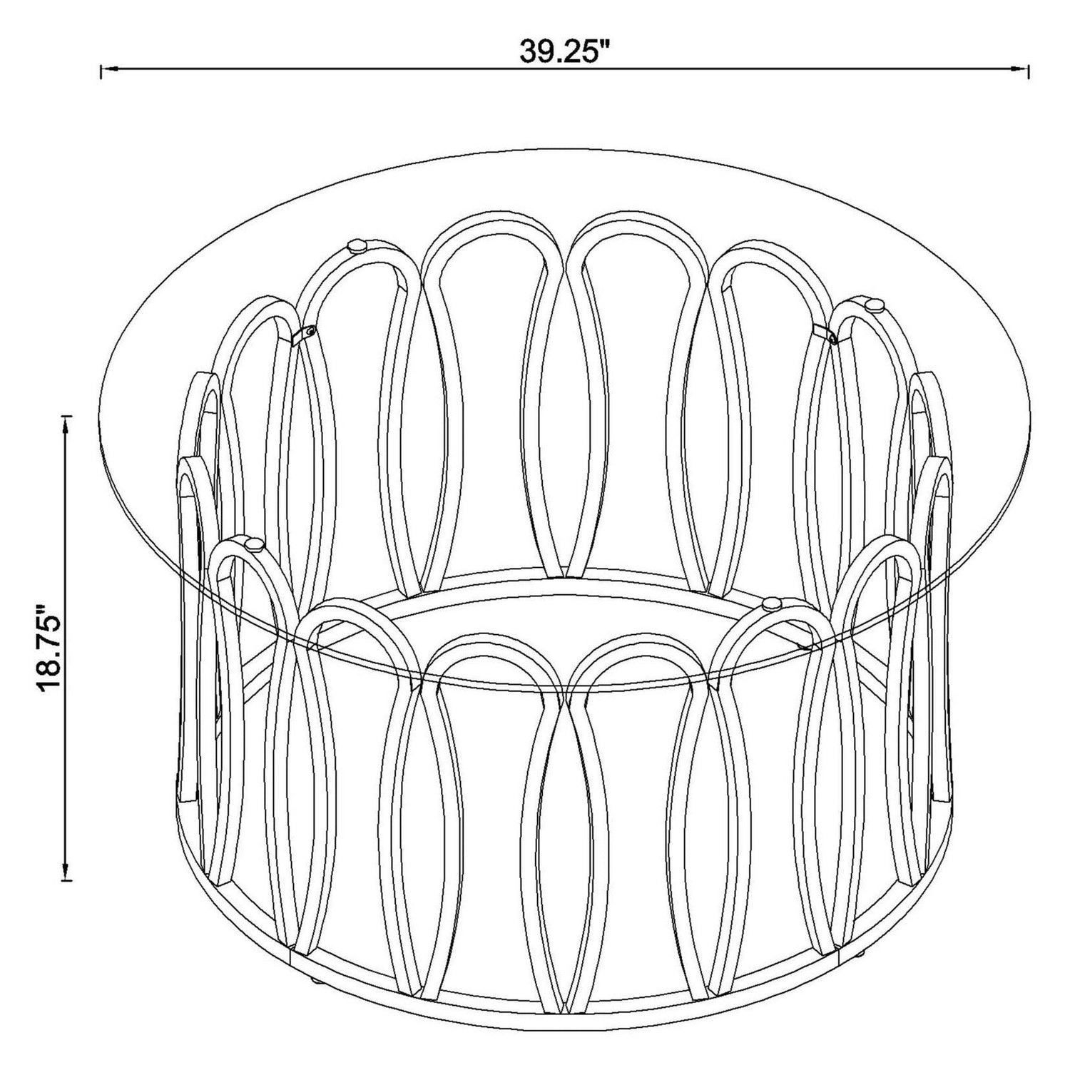 Monett Round Coffee Table Chocolate Chrome and Clear 708058