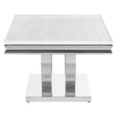 Adabella U-base Rectangle Coffee Table White and Chrome 708538