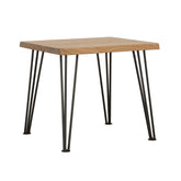 Zander End Table with Hairpin Leg Natural and Matte Black 723497