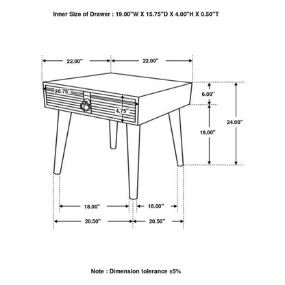 Zabel Square 1-drawer End Table Natural 724257