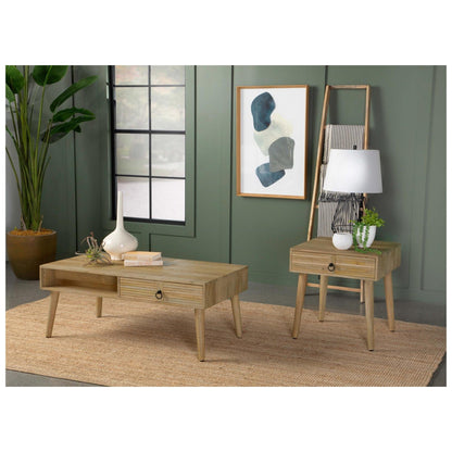 Zabel Square 1-drawer End Table Natural 724257
