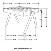 Avery Square End Table with Metal Legs Natural and Black 724317