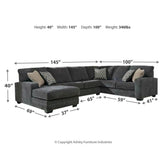 Tracling 3-Piece Sectional with Chaise Ash-72600S1