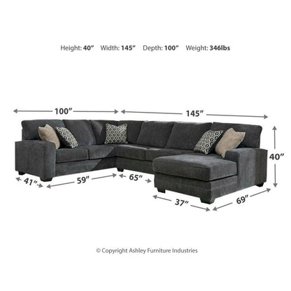 Tracling 3-Piece Sectional with Chaise Ash-72600S2