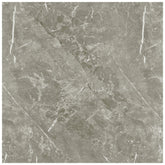 Lainey Faux Marble Round Top End Table Grey and Gunmetal 736027