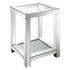 Valentina Square End Table with Glass Top Mirror 736217