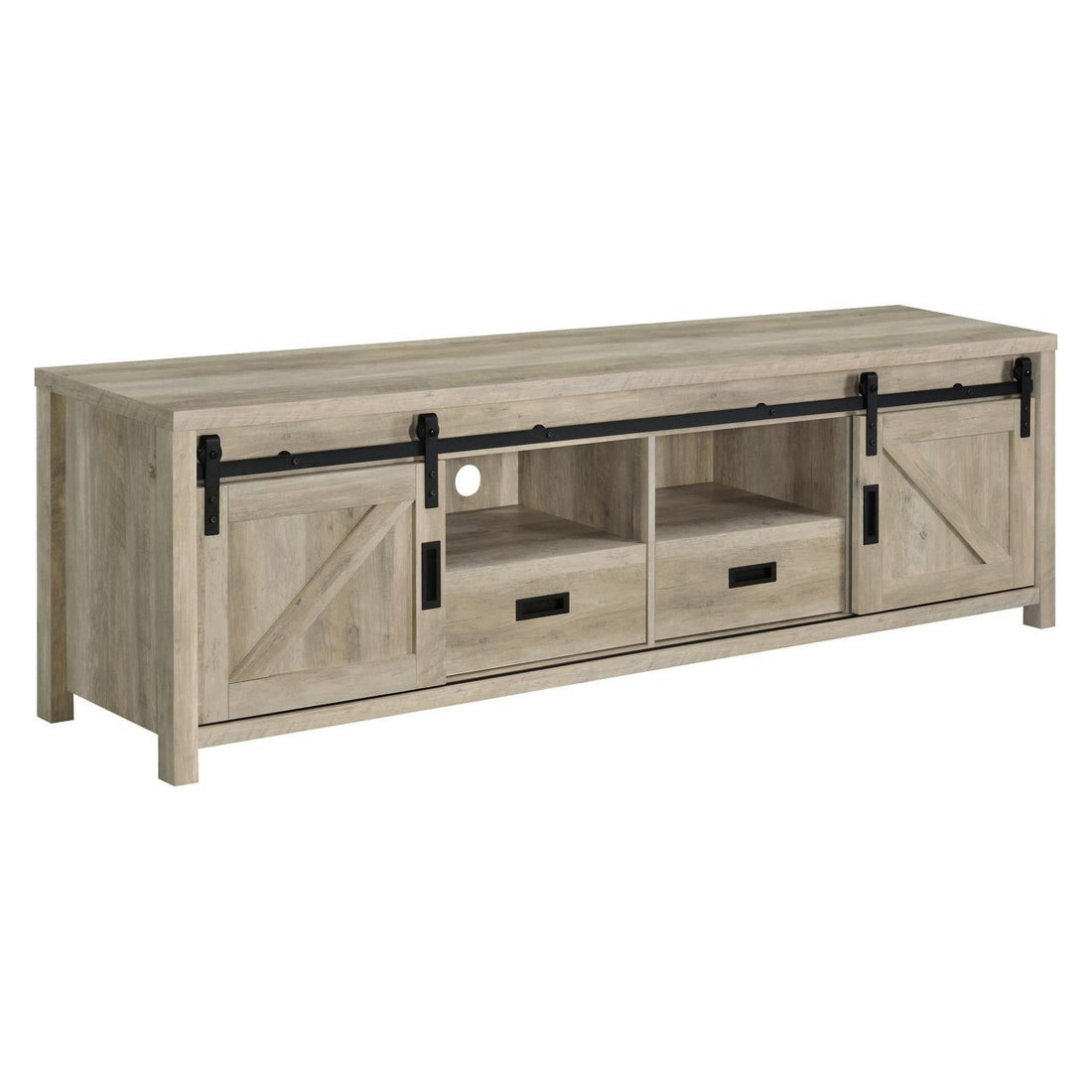 Madra Rectangular TV Console with 2 Sliding Doors 736263