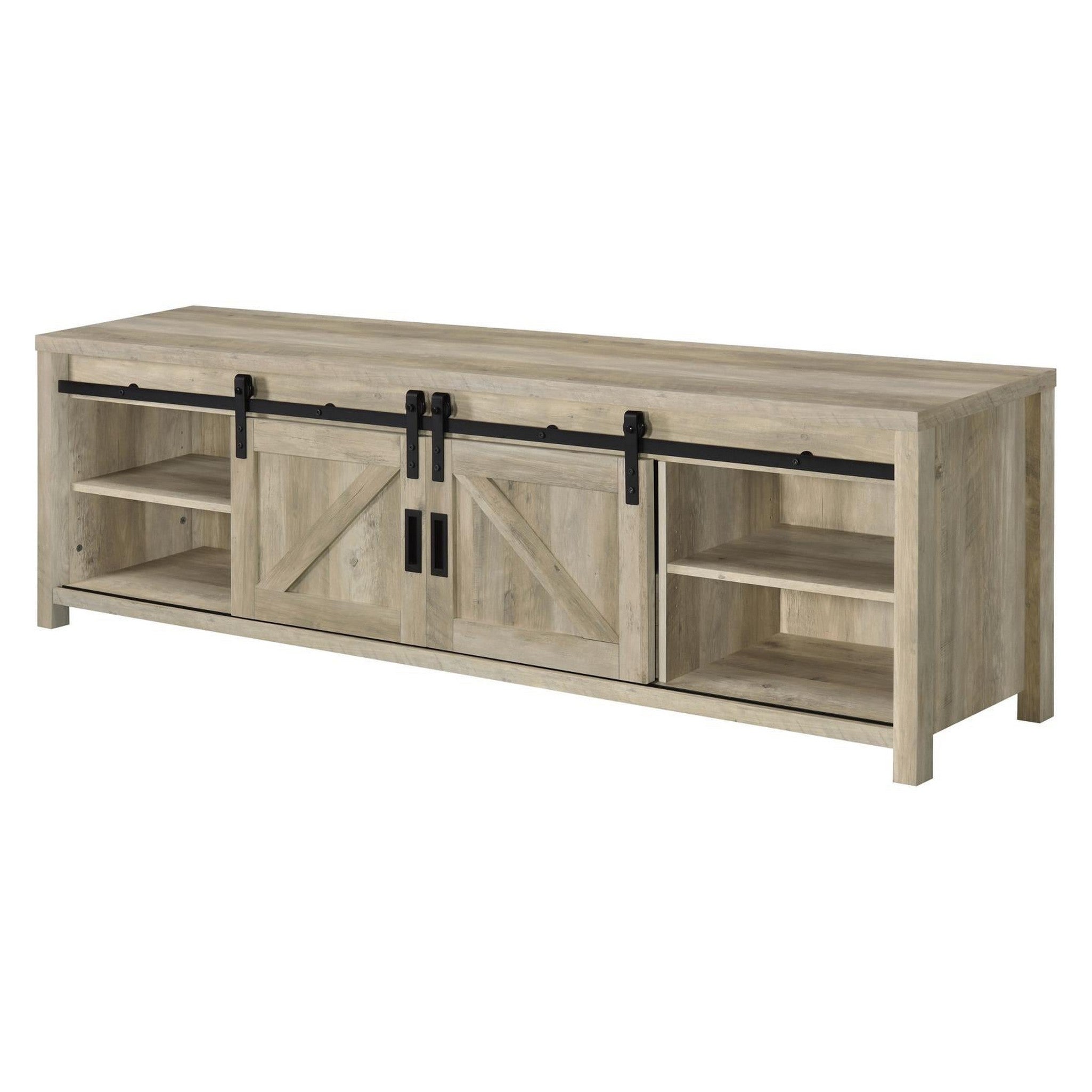 Madra Rectangular TV Console with 2 Sliding Doors 736263