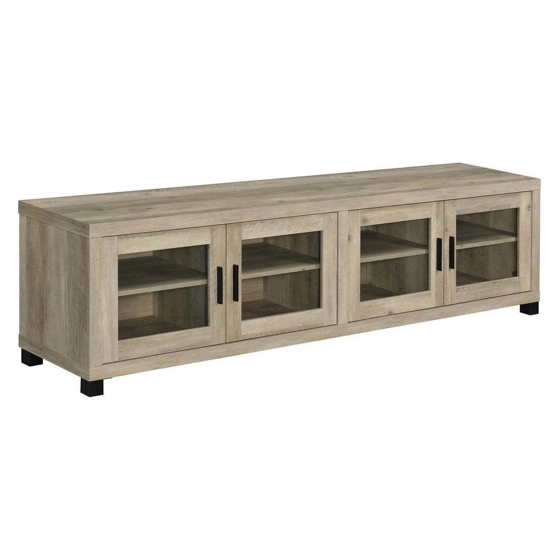 Sachin Rectangular TV Console with Glass Doors 736283