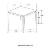 Square End Table Faux Grey Marble and Black 753517