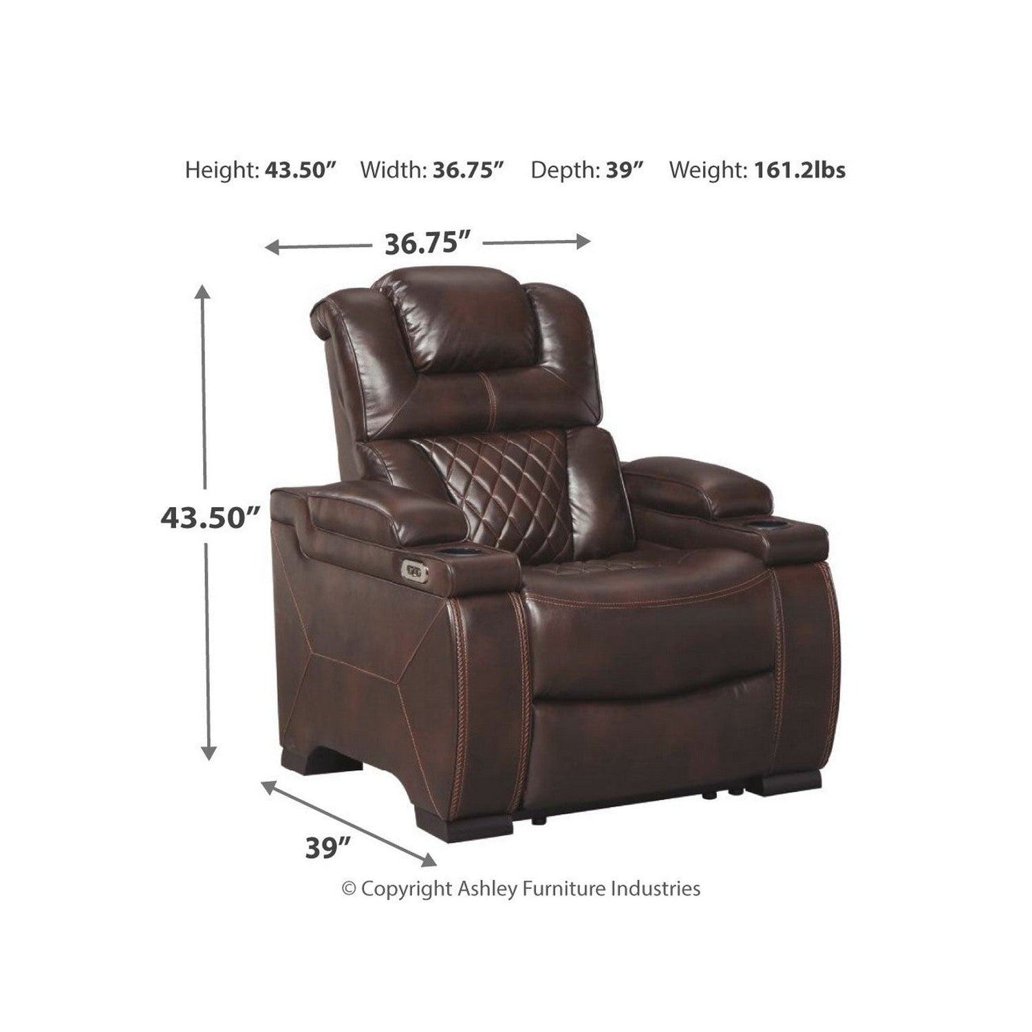 Warnerton Power Recliner Ash-7540713