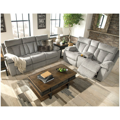 Mitchiner Reclining Sofa with Drop Down Table Ash-7620489