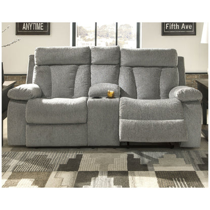 Mitchiner Reclining Loveseat with Console Ash-7620494