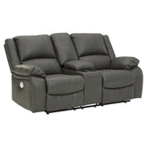 Calderwell Power Reclining Loveseat with Console Ash-7710396