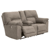 Cavalcade Power Reclining Loveseat with Console Ash-7760196