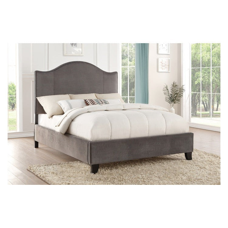 (2) QUEEN BED, GRAY FABRIC 5874GY-1*