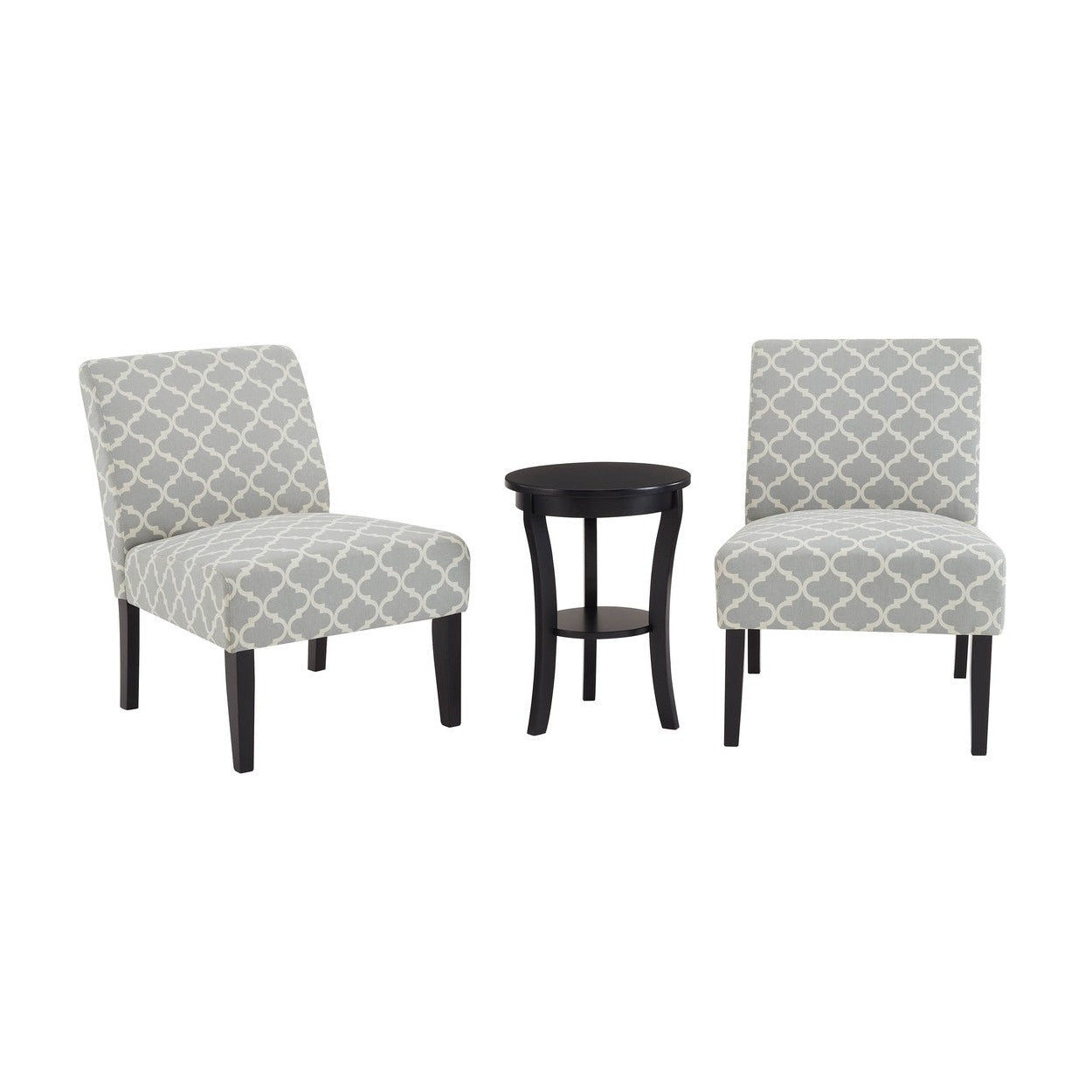 3 PC PACK - 2 CHAIRS 1 SIDE TABLE 7WC-1287GYS-3PK