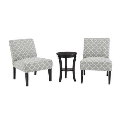 3 PC PACK - 2 CHAIRS 1 SIDE TABLE 7WC-1287GYS-3PK