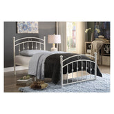 TWIN METAL PLFM BED, WHITE 2052TW-1